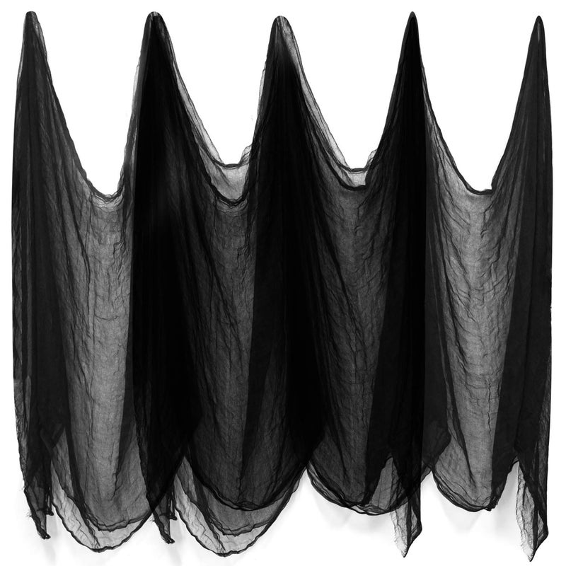 MIAHART Halloween Creepy Cloth Black Creepy Gauze Spooky Halloween Decorations for Haunted Houses Party Doorways Decor 6.5ft x13ft (2mx4m) - Image 1